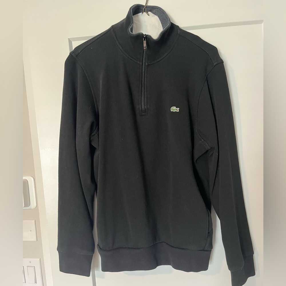 Lacoste Men's Black Zip-Up Sweater